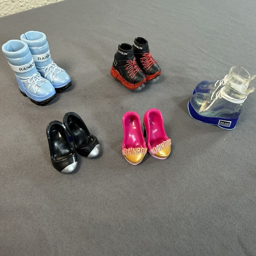 Lot of 5 Pair of Rainbow High Shoes Doll‎ Accessories Used